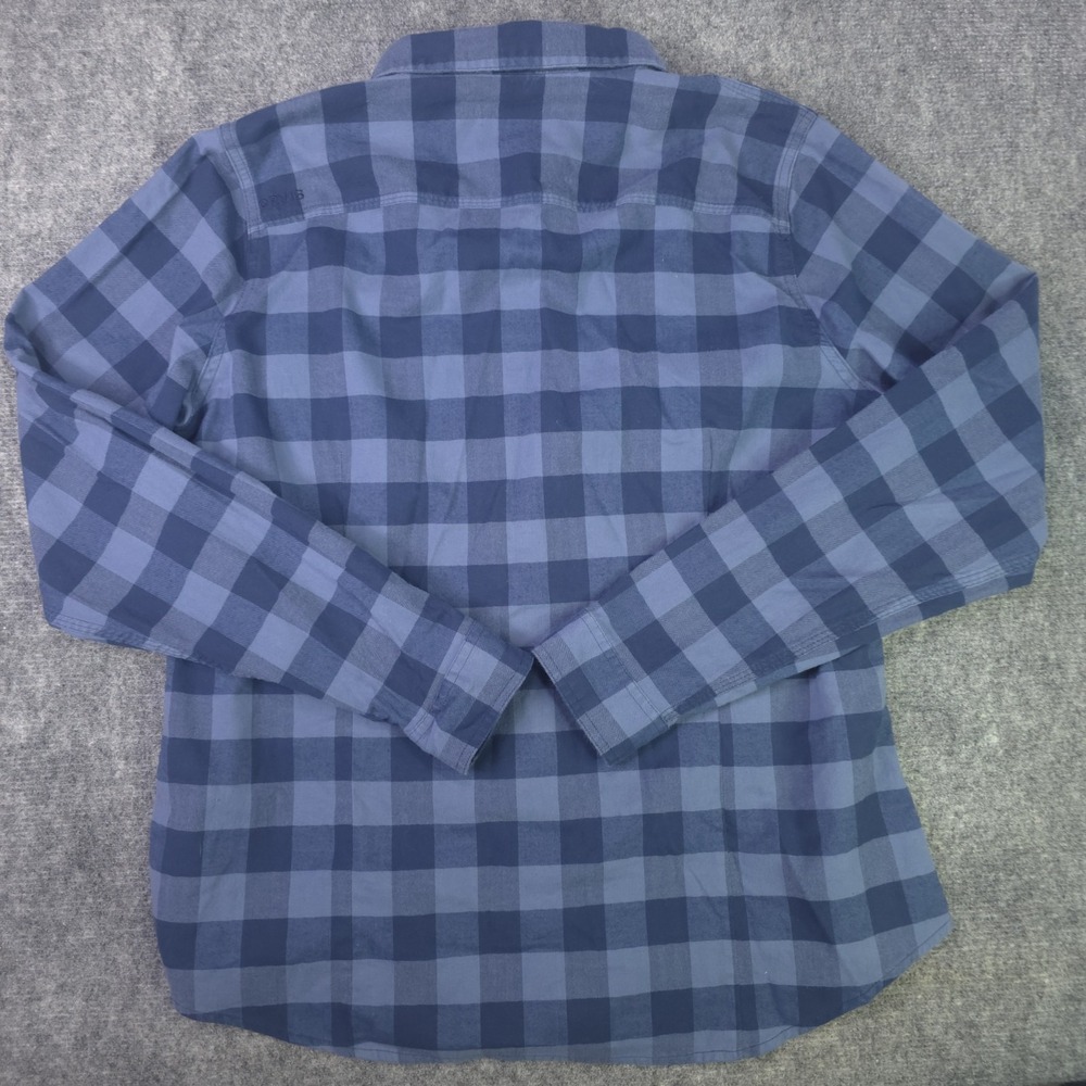 Orvis Shirt Womens Large Flannel Blue Plaid Button Up Stretch Long Sleeve - Picture 7 of 8